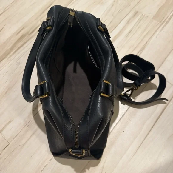 Madewell Black Leather Satchel Bag with Detachable Shoulder Strap - Picture 6 of 11